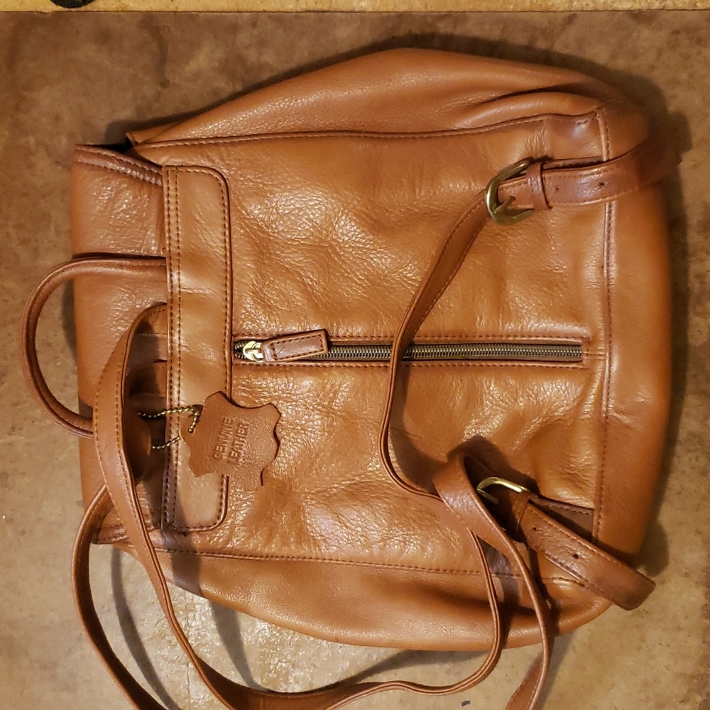 Brown Leather Backpack - image 4